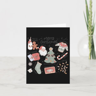 Retro Christmas Santa Claus Cookie Ugly Christmas Card