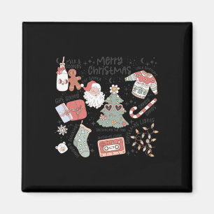 Retro Christmas Santa Claus Cookie Ugly Christmas Magnet