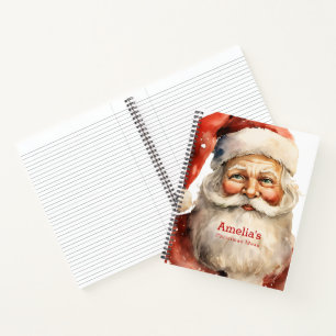 Retro Christmas Santa Claus Notebook