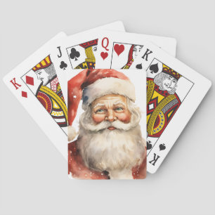Retro Christmas Santa Claus Playing Cards