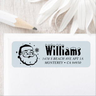 Retro Christmas Santa Claus Snow Return Address