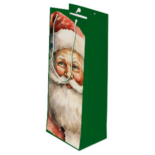  Retro Christmas Santa Claus Wine Gift Bag