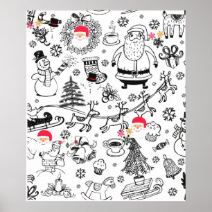 Retro Christmas Santa Poster