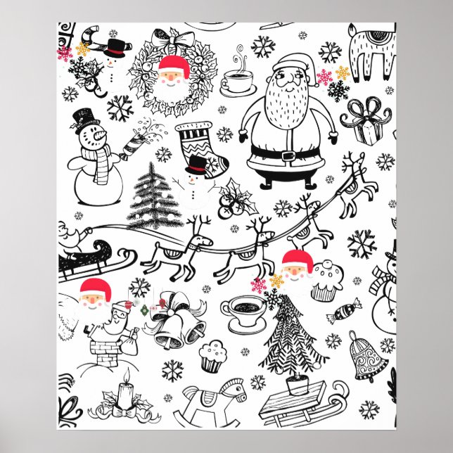 Retro Christmas Santa Poster (Front)