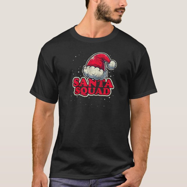 Retro Christmas Santa Squad Family Matching Xmas P T-Shirt (Front)
