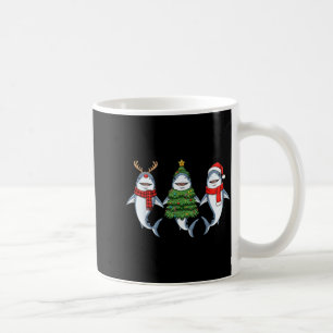 Retro Christmas Shark Santa Reindeer  Coffee Mug