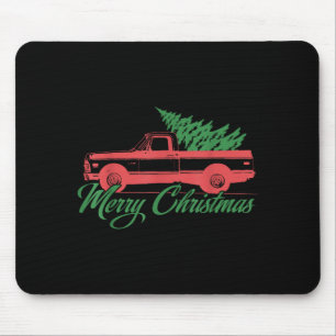 Retro Christmas Shirt - Clic Truck With Tree Mouse Mat