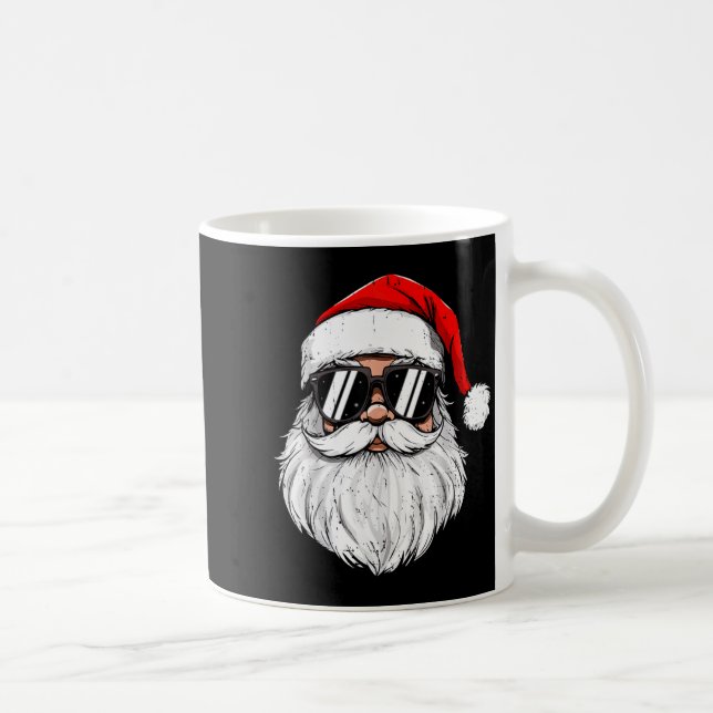 Retro Christmas Shirts Men Boys Santa Face With Su Coffee Mug (Right)