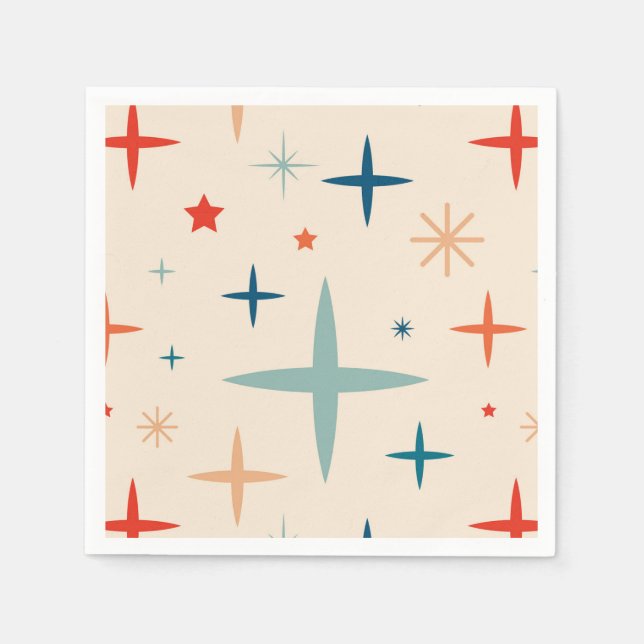 Retro Christmas Sparkle Holiday Party  Napkin (Front)