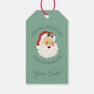 Retro Christmas Special Delivery From Santa Claus Gift Tags