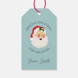Retro Christmas Special Delivery From Santa Claus Gift Tags