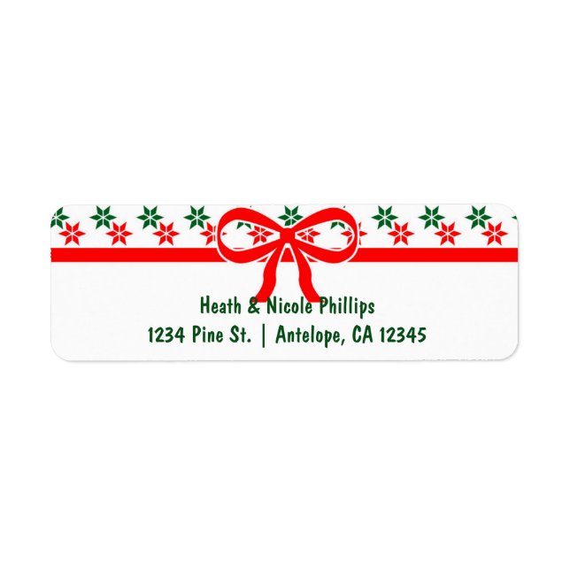Retro Christmas Star Vintage Address Labels (Front)