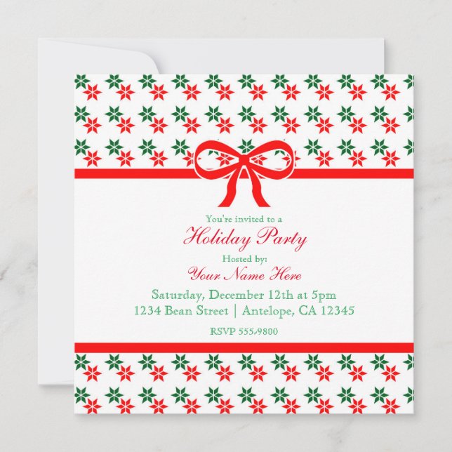 Retro Christmas Star Vintage Holiday Invitations (Front)