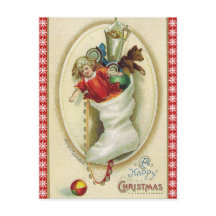 Retro Christmas Stocking with Toys