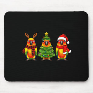 Retro Christmas Sun Conure Parrot Santa Reindeer  Mouse Mat