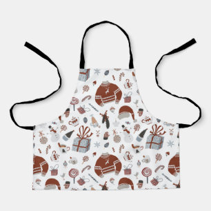 Retro Christmas Sweater Pattern Apron