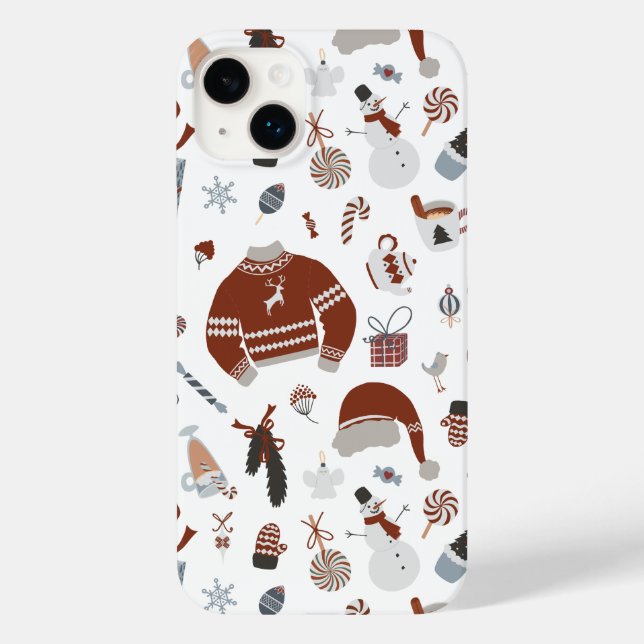 Retro Christmas Sweater Pattern  Case-Mate iPhone Case (Back)