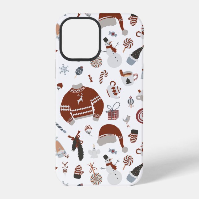 Retro Christmas Sweater Pattern  iPhone Case (Back)