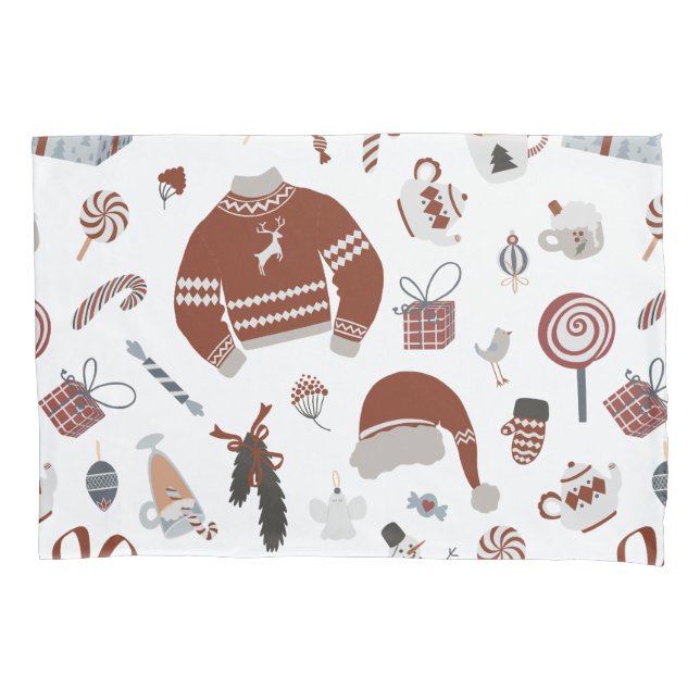 Retro Christmas Sweater Pattern  Pillowcase (Front)