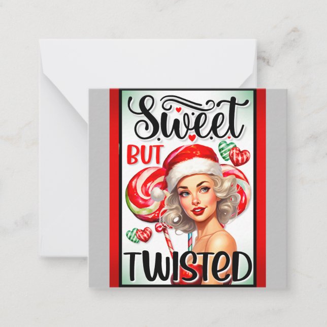 Retro Christmas Sweet n Twisted Pinup Card (Front)