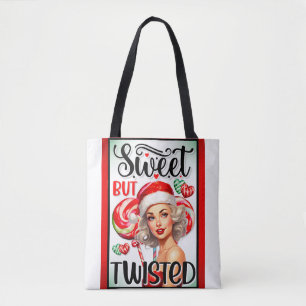 Retro Christmas Sweet n Twisted Pinup Tote Bag