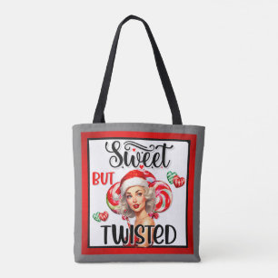 Retro Christmas Sweet n Twisted Pinup Tote Bag