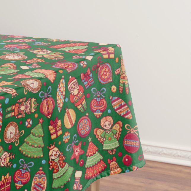 Retro Christmas Tablecloth (In Situ)