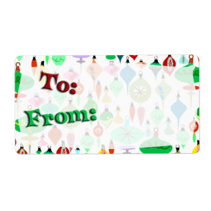 Retro Christmas To From Labels