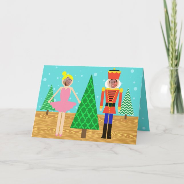 Retro Christmas Toy Parade Photo Greeting Card (Front)