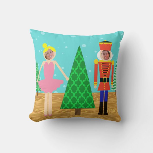Retro Christmas Toy Parade Photo Throw Pillow (Front)