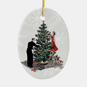 Retro Christmas Tree Ceramic Tree Decoration