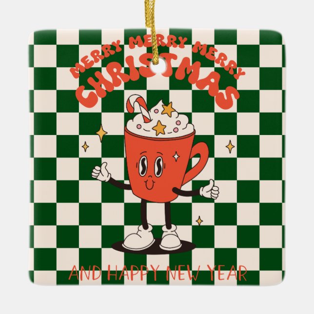 Retro Christmas Tree Cookie Ornament (Front)