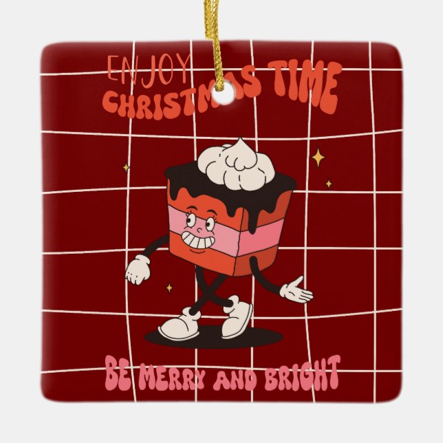 Retro Christmas Tree Cookie Ornament (Front)