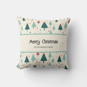 Retro Christmas Tree Custom Cushion