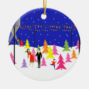 Retro Christmas Tree Farm Christmas Ornament