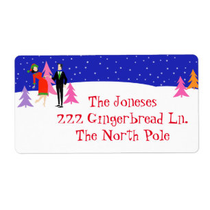 Retro Christmas Tree Farm Return Address Labels