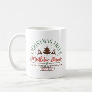 Retro Christmas Tree Farm Sign Coffee Mug
