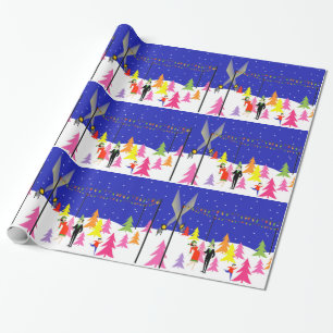 Retro Christmas Tree Farm Wrapping Paper
