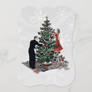 Retro Christmas Tree Invitation
