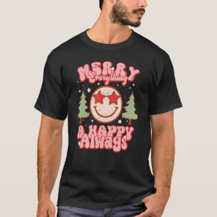 Retro Christmas Tree Merry Everything And A Happy T-Shirt