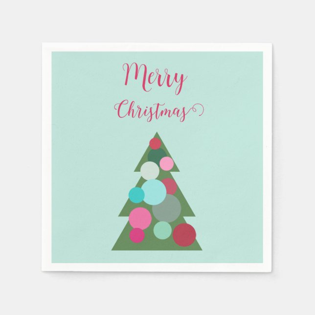 Retro Christmas Tree Napkins (Front)