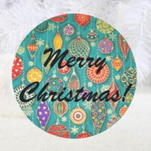 Retro Christmas Tree Ornaments Envelope Seals