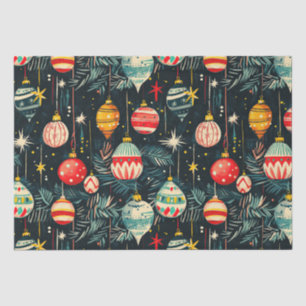 Retro Christmas Tree Ornaments Tissue Paper