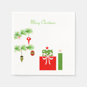 Retro Christmas Tree Paper Napkins