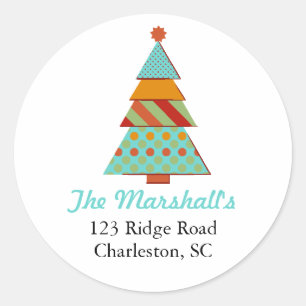 Retro Christmas Tree Sticker