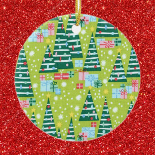 Retro Christmas trees Ceramic Tree Decoration