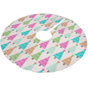 Retro Christmas Trees Holiday Tree Skirt