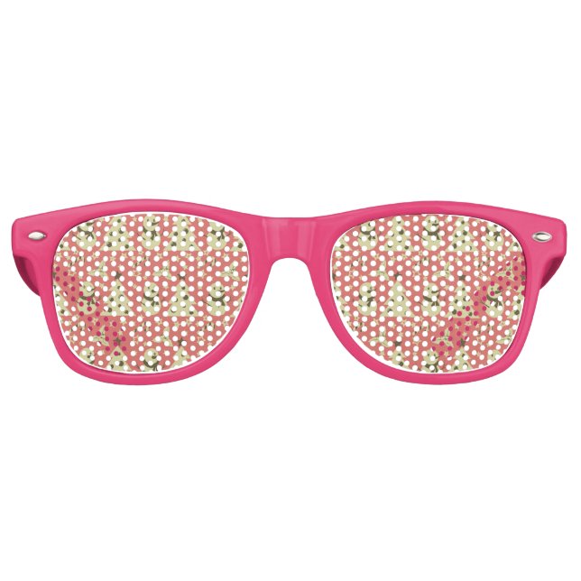 Retro Christmas trees holly berry star candy cane  Retro Sunglasses (Front)