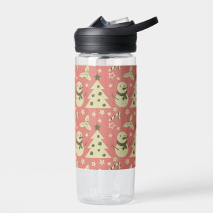 Retro Christmas trees holly berry star candy cane Water Bottle