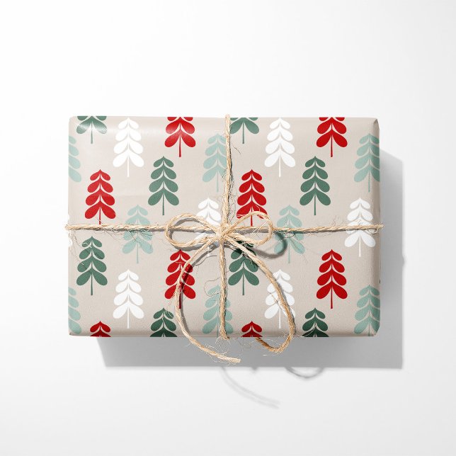 Retro Christmas Trees Wrapping Paper (Creator Uploaded)